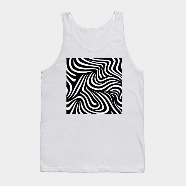 Hypnotic Black and White Swirls Tank Top by AbstractGuy